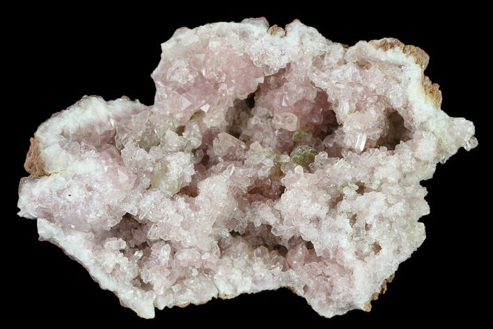 Pink Amethyst Geode Section with Calcite - Argentina #134783